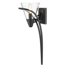 Golden 1648-1W BLK-CLR - Wry Lighting Olympia 1-light Wall Sconce in Matte Black